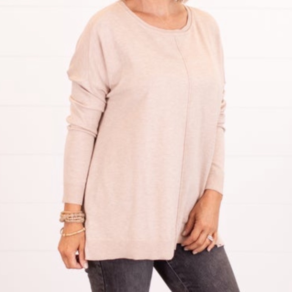Soft, Front Seam Cream Sweater